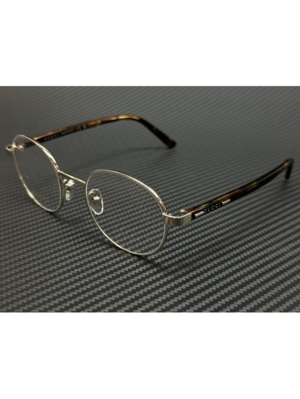 New Gucci Men Silver Havana Eyeglasses 51-21-145
